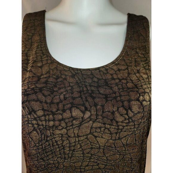Chico's Travelers Brown Abstract Slinky Tank Top Size 1 or Small - Picture 5 of 9